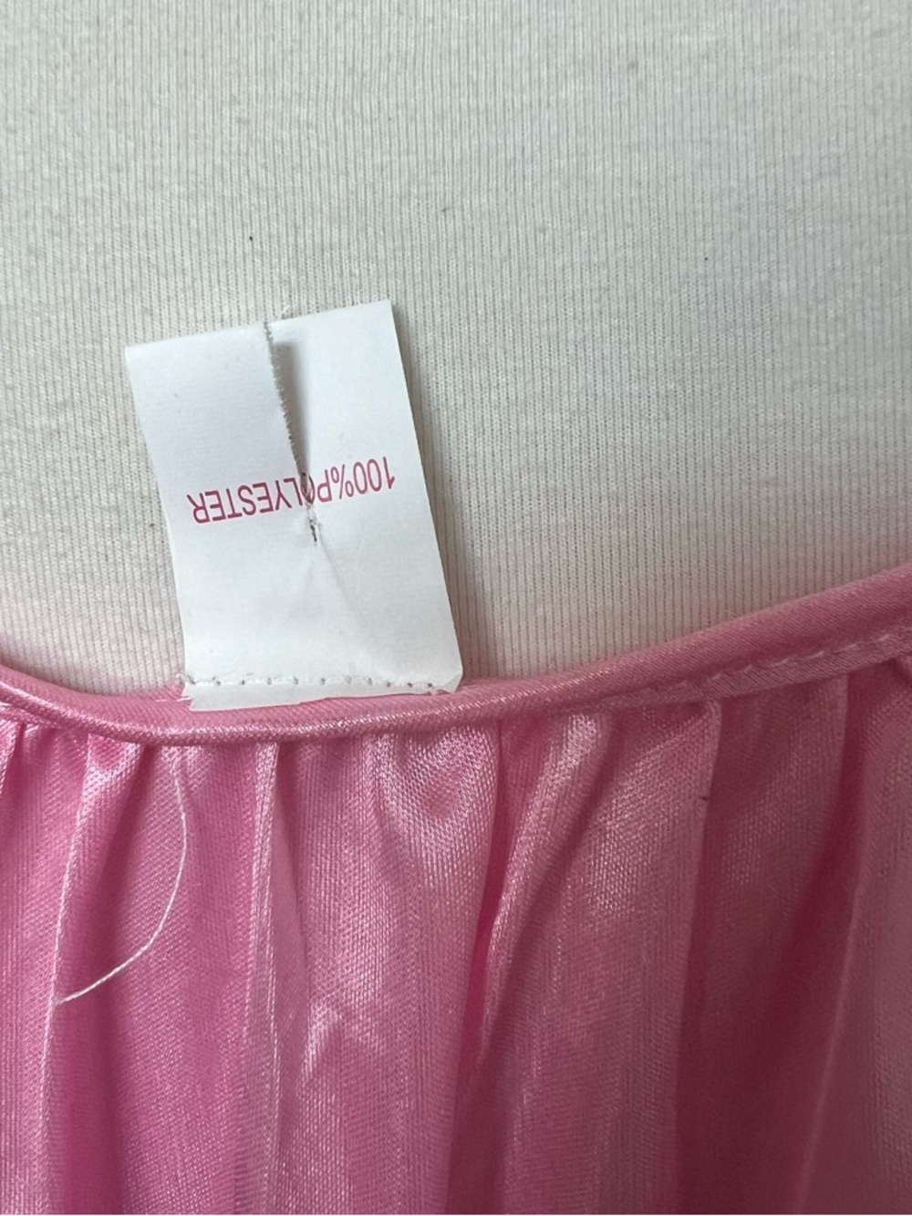 Vintage Pink Satin Nightgown Slip Dress Lace Trim Y2K Coquette L - Picture 6 of 6